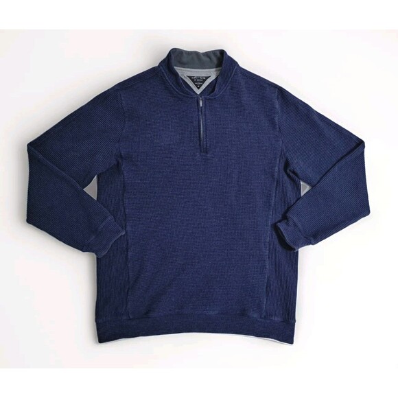 Adidas Zip Pullover Men's Medium AdiPure Golf Sweatshirt Performance Navy Blue - Picture 1 of 10